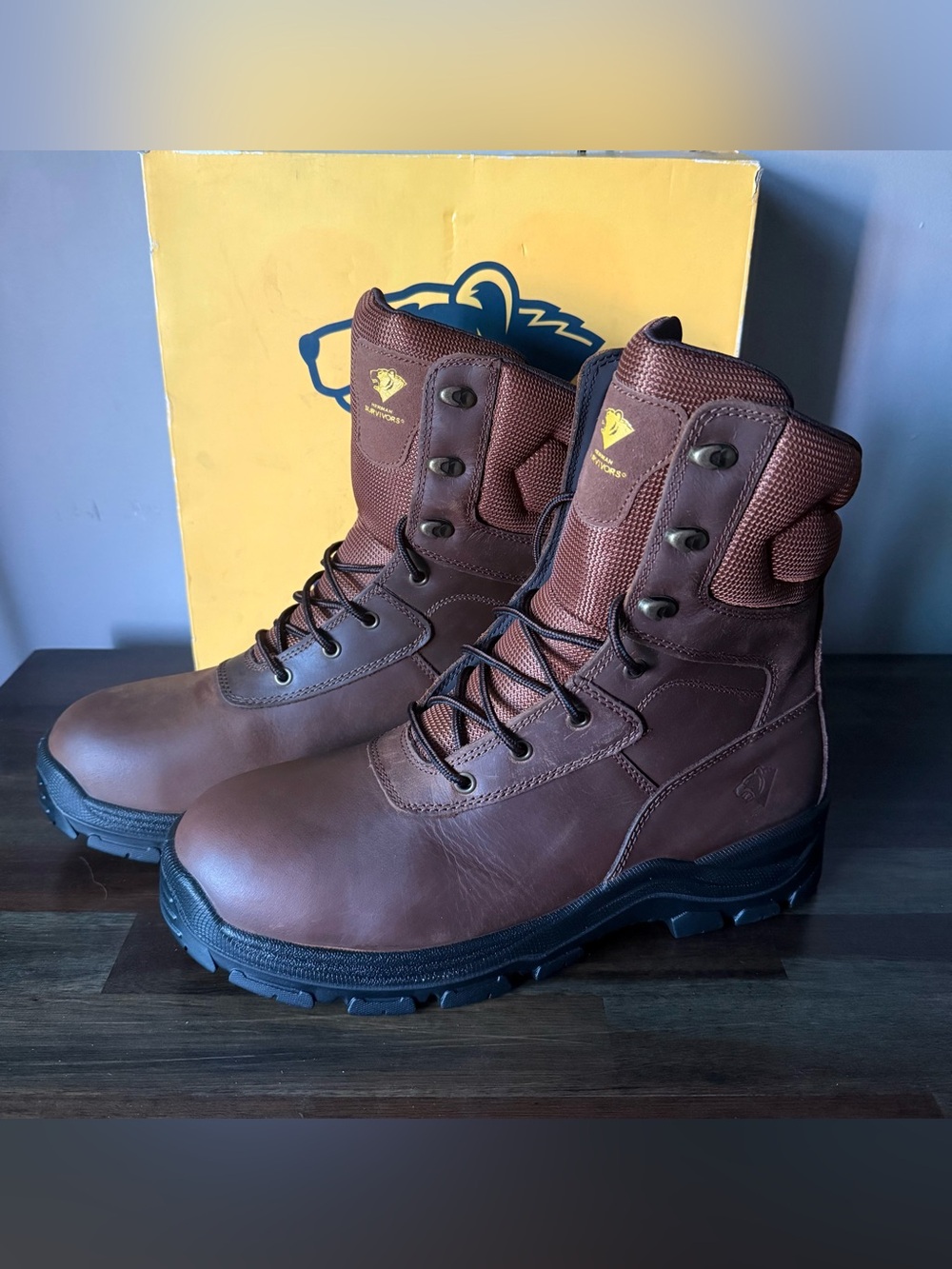 Herman Survivors Jason III Mens 13W Steel Toe Work Boots Brown Leather